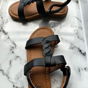 Black Braided Strap Sandals